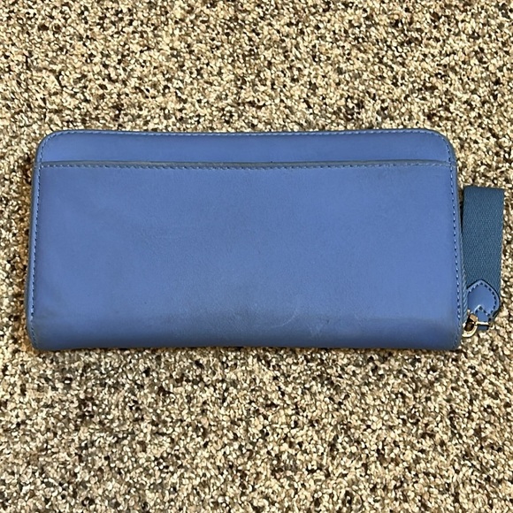 Kate Spade NY Blue Nylon Continental Zip Around Long Wallet - Picture 2 of 16